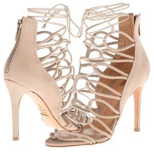 SCHUTZ FIORENZA HEELS • STRAPPY • NUDE